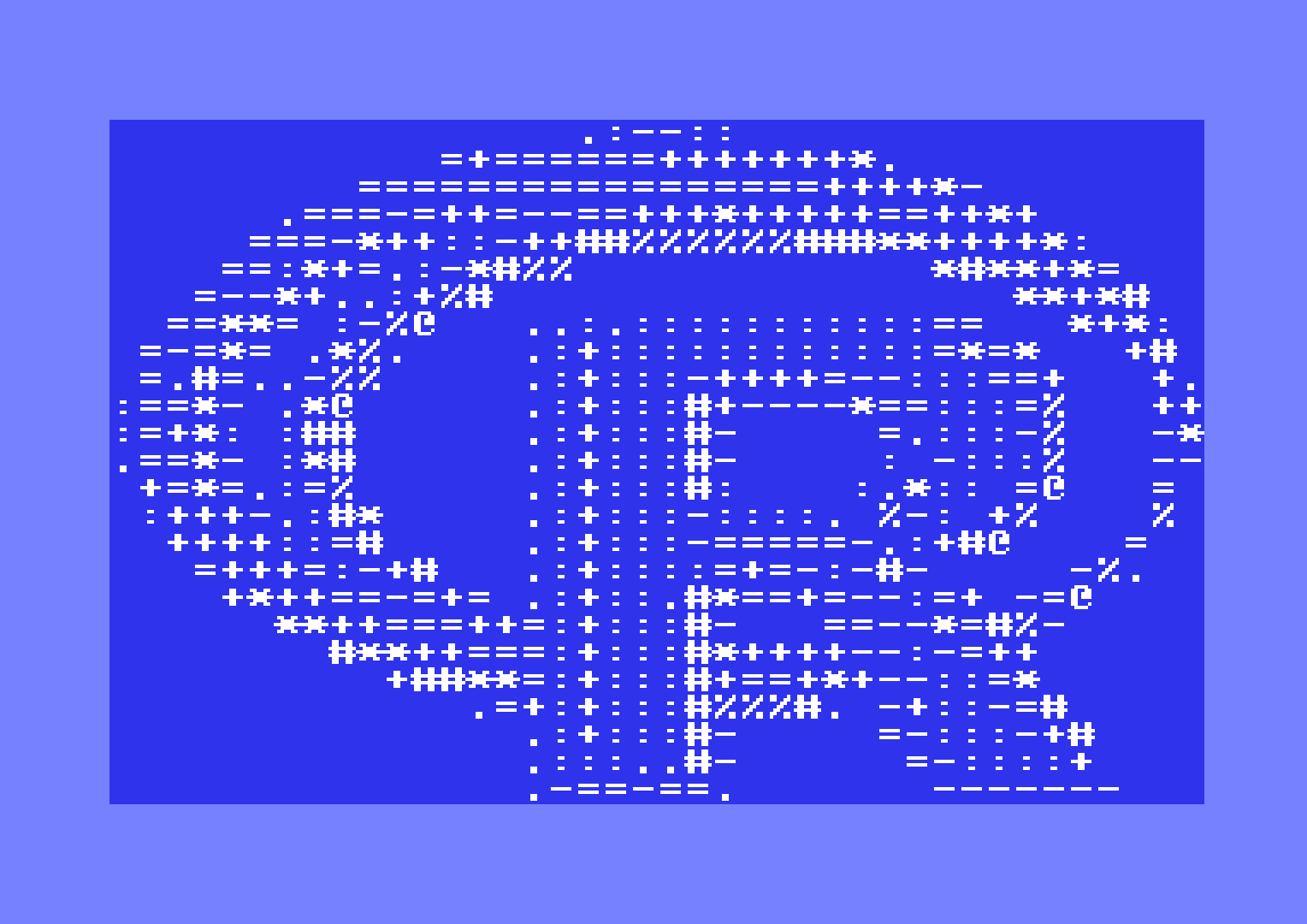 ASCII art on the c64 via R • c64asm